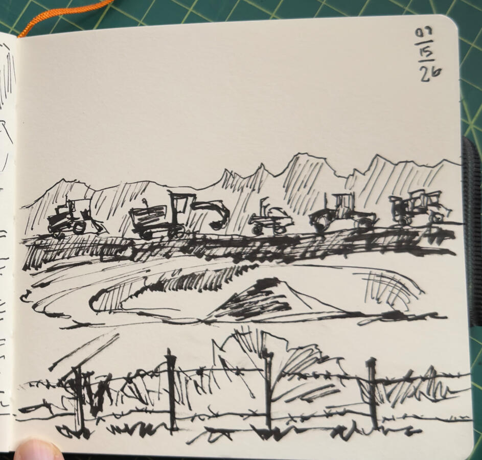 Trucks on a Hill
