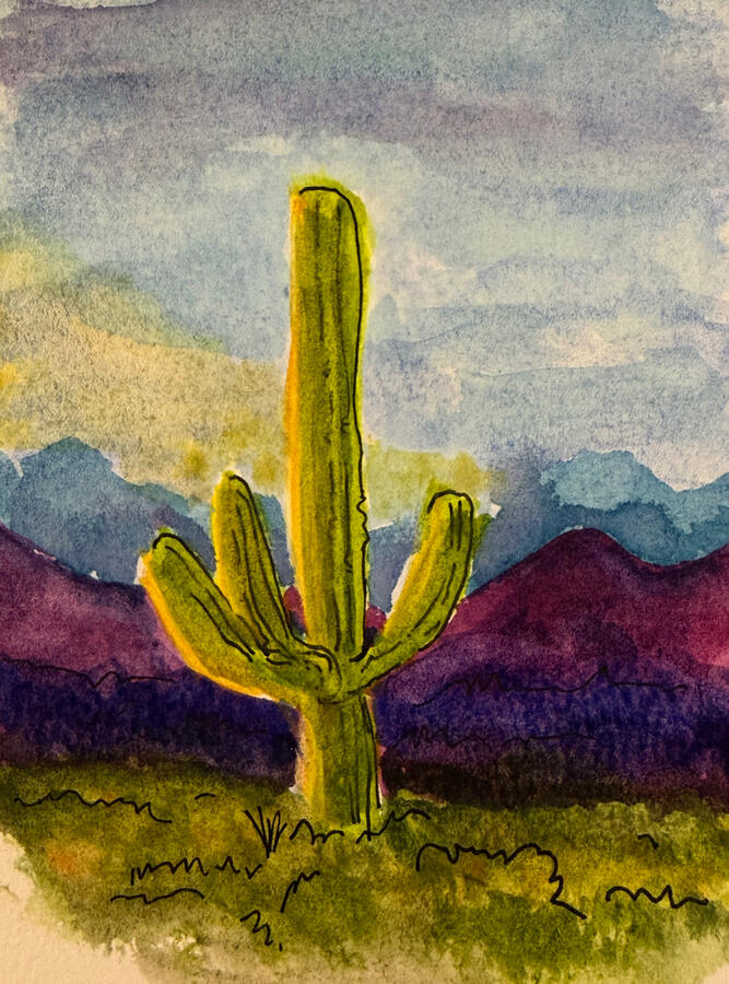 Cactus Watercolor & Ink
